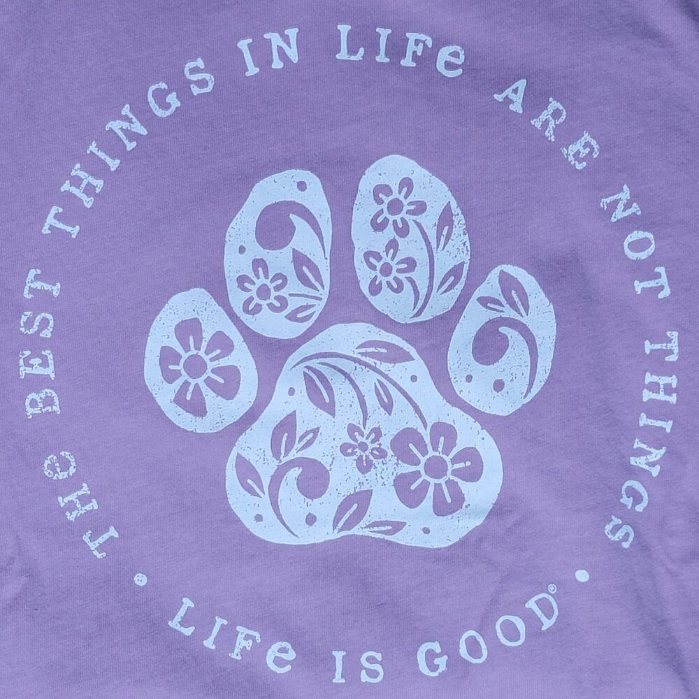 Life Is Good Lavender Pawprint The Best Things In Life Are Not Things - XL - Picture 2 of 6